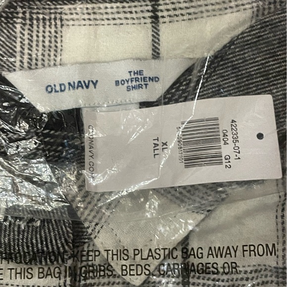 🆕 RESERVED E4L Old Navy Women’s Cropped Plaid Flannel Boyfriend Shirt TALL - Picture 11 of 14